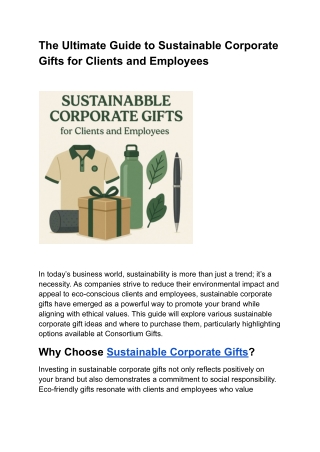 The Ultimate Guide to Sustainable Corporate Gifts for Clients and Employees