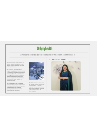 10 things to remember before undergoing IVF Treatment _ Dr Jyoti Bandi _ Best IVF Specialist in HSR Layout
