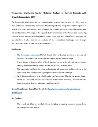Transaction Monitoring Market: Key Strategies and Industry Dynamic