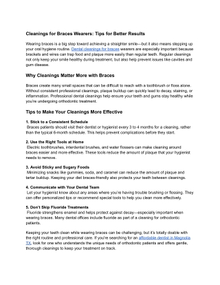 Cleanings for Braces Wearers_ Tips for Better Results