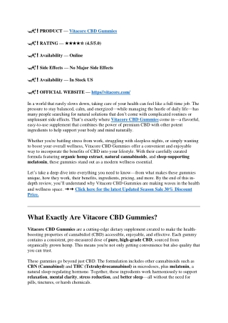 product vitacore cbd gummies