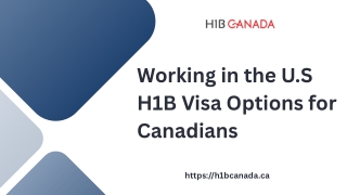 Working in the U.S H1B Visa Options for Canadians