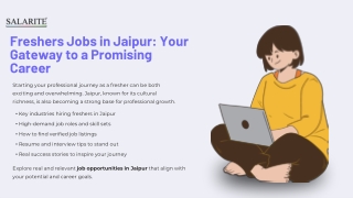 Freshers Jobs in Jaipur Your Gateway to a Promising Career