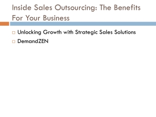 Maximizing Growth The Power of Inside Sales Outsourcing