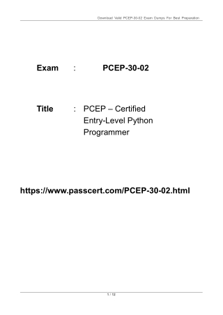 download valid pcep 30 02 exam dumps for best