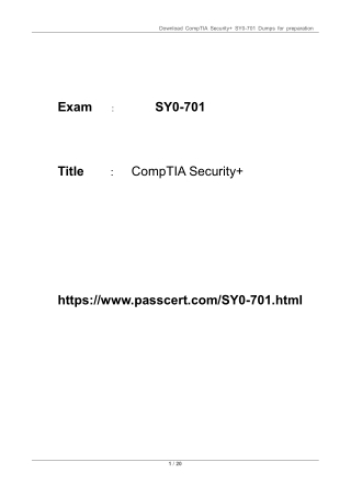download comptia security sy0 701 dumps