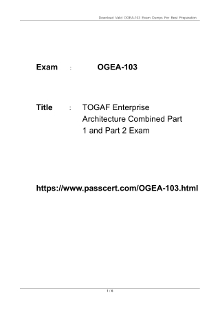 download valid ogea 103 exam dumps for best