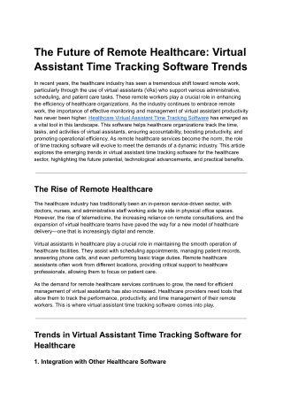 The Future of Remote Healthcare_ Virtual Assistant Time Tracking Software Trends