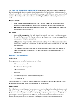 the power over ethernet poe solutions market