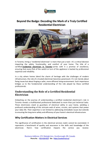 Beyond the Badge Decoding the Mark of a Truly Certified Residential Electrician