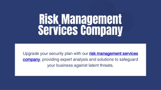 Risk Management Services Company