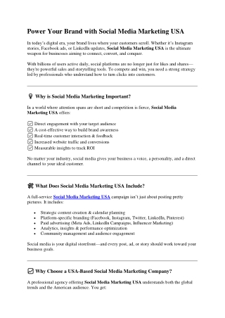 Social Media Marketing USA