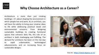 Why Choose Architecture as a Career at D. Y. College of Architecture