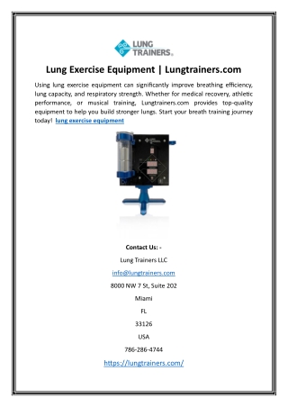Lung Exercise Equipment | Lungtrainers.com
