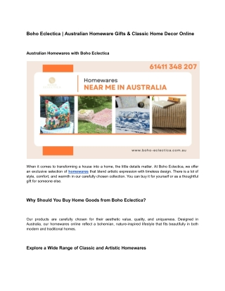 Australian Homeware Gifts & Classic Home Decor Online