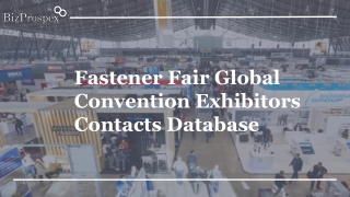 fastener fair global convention exhibitors