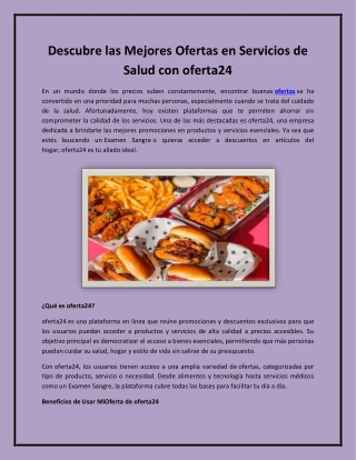 Descubre las Mejores Ofertas en Servicios de Salud con oferta24