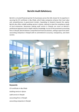 Bericht-audit service in Sharjah