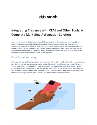 Integrating Credence with CRM and Other Tools: A Complete Marketing Automation S