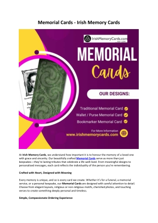 memorial cards irish memory cards