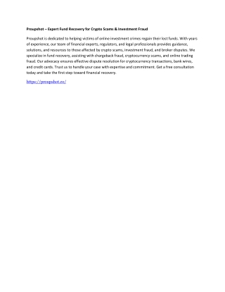 proupshot expert fund recovery for crypto scams