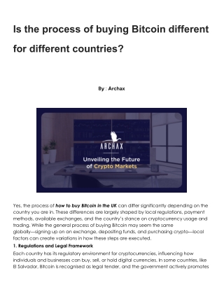 is the process of buying bitcoin different
