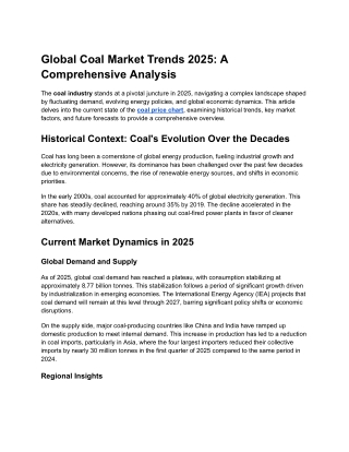 global coal market trends 2025 a comprehensive