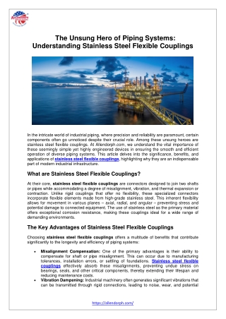 The Unsung Hero of Piping Systems: Understanding Stainless Steel