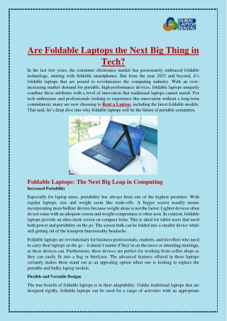 Are Foldable Laptops the Next Big Thing in Tech?