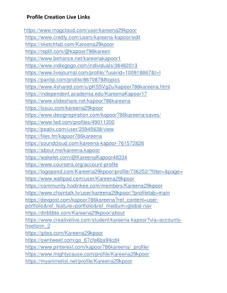 profile creation live links