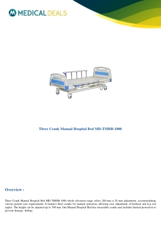 Three-Crank-Manual-Hospital-Bed-MD-TMHB-1000