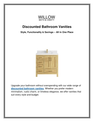 Discounted Bathroom Vanities: Style, Functionality & Savings – All in One Place