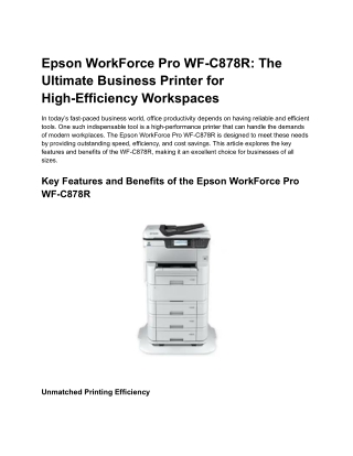 epson workforce pro wf c878r the ultimate