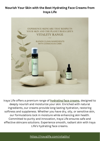 Nourish Your Skin with the Best Hydrating Face Creams from Iraya Life