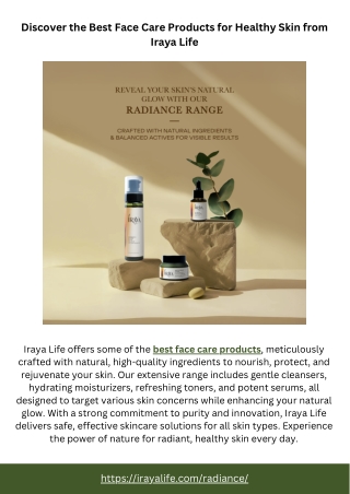 Discover the Best Face Care Products for Healthy Skin from Iraya Life