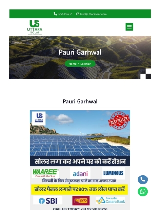 Rooftop solar panels in Pauri Garhwal