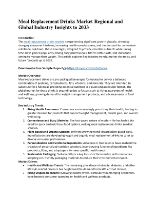 meal replacement drinks market regional