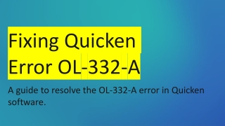 Fixing Quicken Error OL-332-A