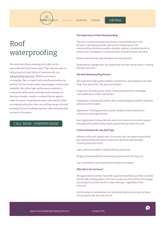 Roof waterproofing in goa