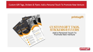 Custom Gift Tags, Stickers & Flyers: Add a Personal Touch To Promote New Venture