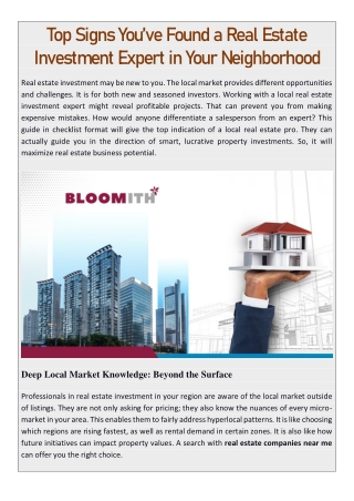 Top Signs You’ve Found a Real Estate Investment Expert in Your Neighborhood