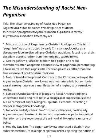 the misunderstanding of racist neo paganism