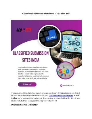 classified submission sites india seo link box