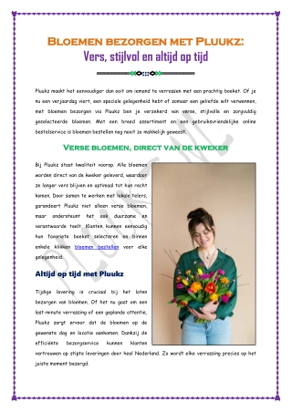 Bloemen bezorgen met Pluukz