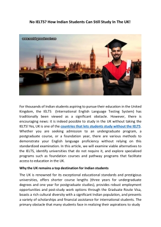 No IELTS? How Indian Students Can Still Study In The UK!