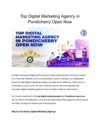 top digital marketing agency in pondicherry open