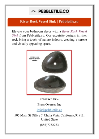 River Rock Vessel Sink | Pebbletile.co