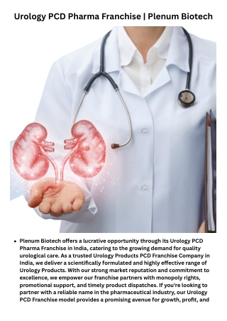 Urology PCD Pharma Franchise in India