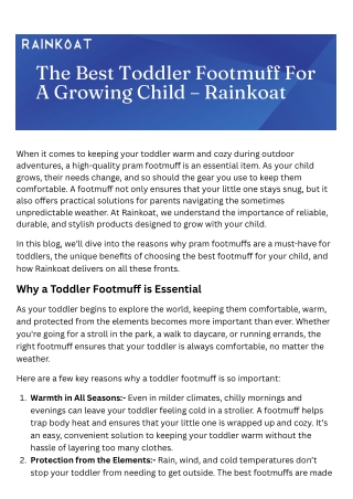 The Best Toddler Footmuff For A Growing Child – Rainkoat