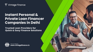 Instant Personal loan from private financer company in Delhi